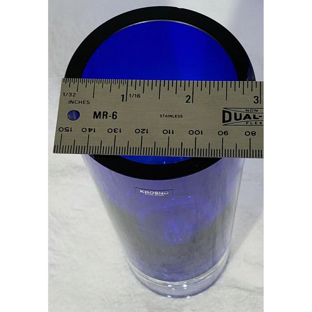 STUNNING Colbalt Blue ~ Beautiful Krosno Vase ~ Poland.  Hand Blown, Bubble!